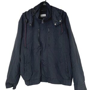 Barneys New York Mens Black Windbreaker Jacket Lined  Size L/G